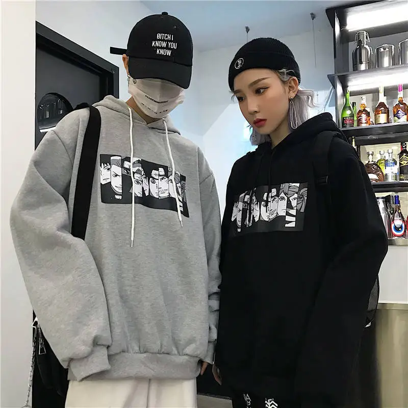 Naruto Anime Hoodie Men And Women Laziness-Style CEC Korean-style Loose-Fit Students Spring And Autumn Thick-Clothes INS Fashion