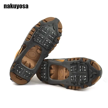

Walking Anti-slip Shoes Ice Gripper Winter 24 Teeth Ice Claw Snow Shoe Cover Outdoor Eco-friendly TPE Black Shoe Accessories