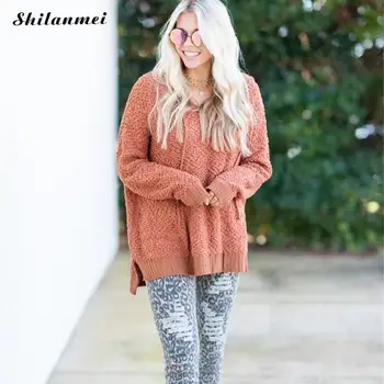 

Autumn Sweater Women Casual Mohair Hooded Pullovers Winter Warm Fleece Sweater Fashion Loose Knitting Ladies Jumper Sweater Coat