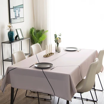 

American simple geometric stripes strip table linen tablecloth round waterproof oil and hot household