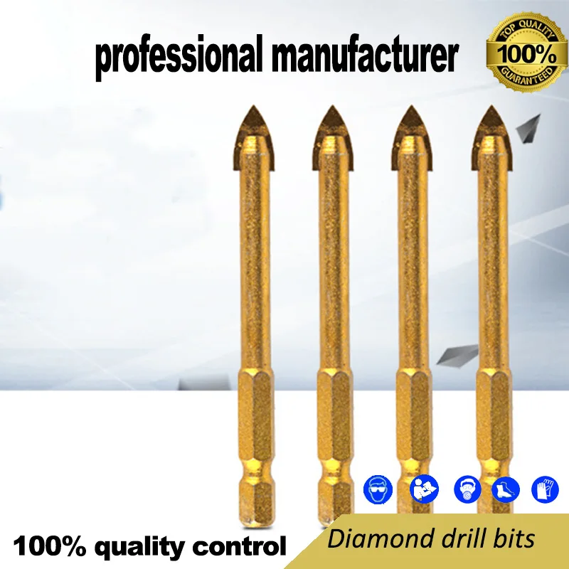 carbide head drill bit for glasses hole making hex shaft for drill tools use home decoration toolsparts drill bits