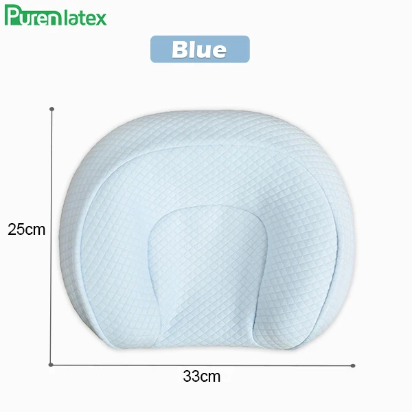 Пуренлатексная подушка из натурального латекса, детские подушки для кормления, подушка для новорожденного младенца, предотвращающая плоскую голову, Ортопедическая подушка для постельных принадлежностей - Цвет: Blue
