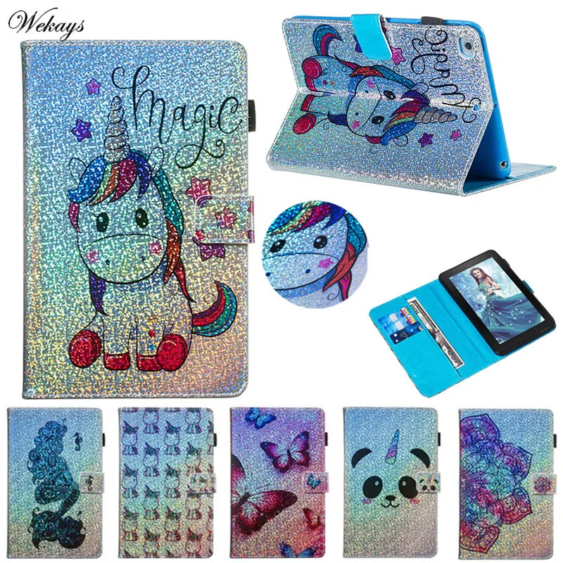

Wekays For Apple IPad Mini 1 2 3 4 5 7.9 inch Cartoon Glitter Leather Fundas Case For IPad Mini 5 4 3 2 1 7.9 inch Cover Cases