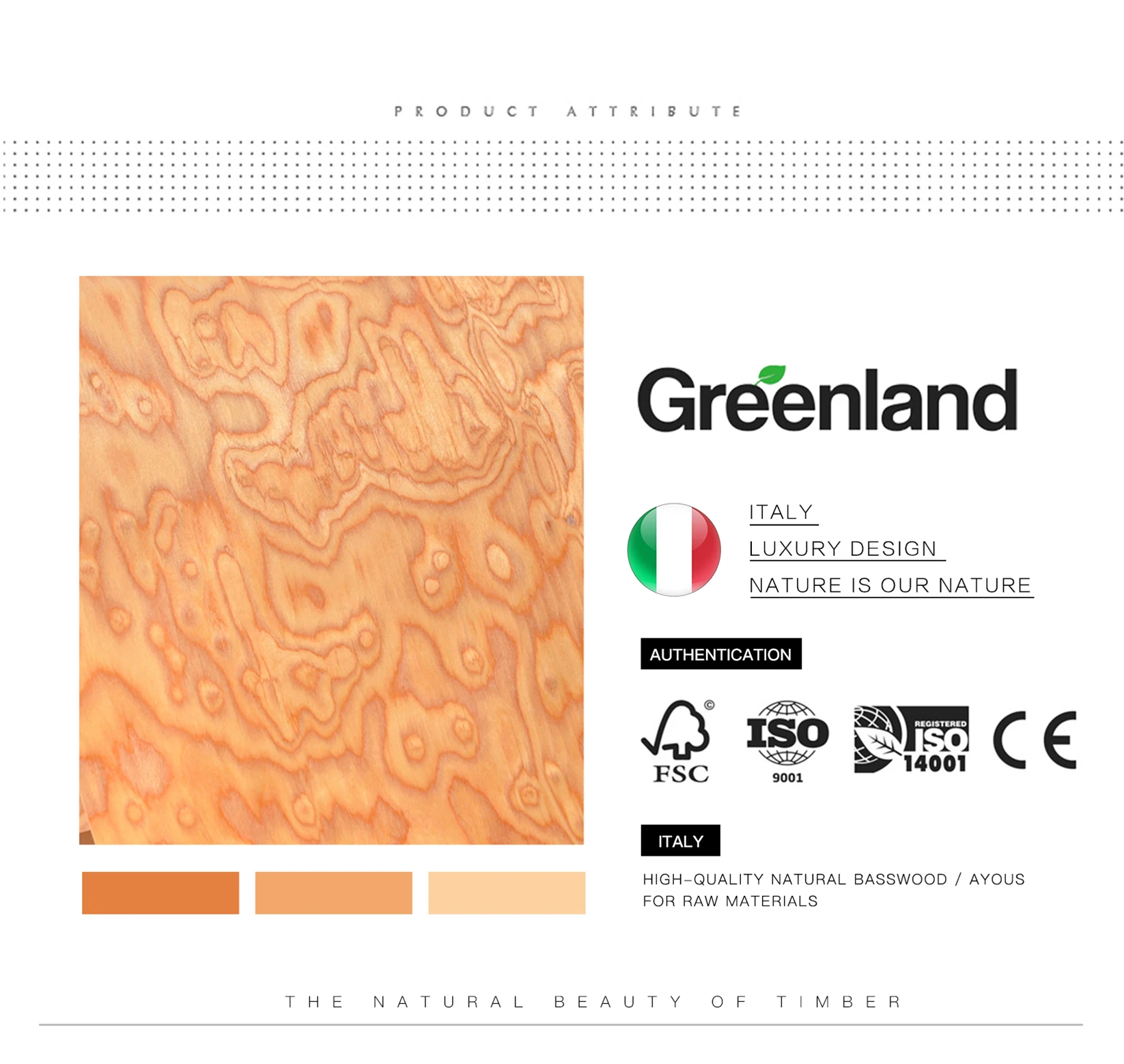 Greenland burl laranja projetada folheados de madeira barco decking guitarra