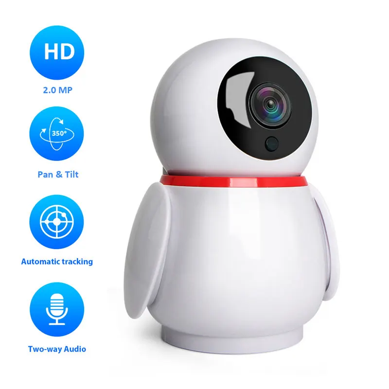 Камера видеонаблюдения 1080P IP беспроводная Wi Fi PTZ автоматическое слежение ИК