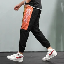 Трендовые брюки-карго с принтом пэчворк мужские брюки с эластичной талией черные зеленые M-4XL брюки