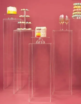 price/set)Wholesale Clear Acrylic Display Plinth Stand for Wedding and Birthday Party seny01309