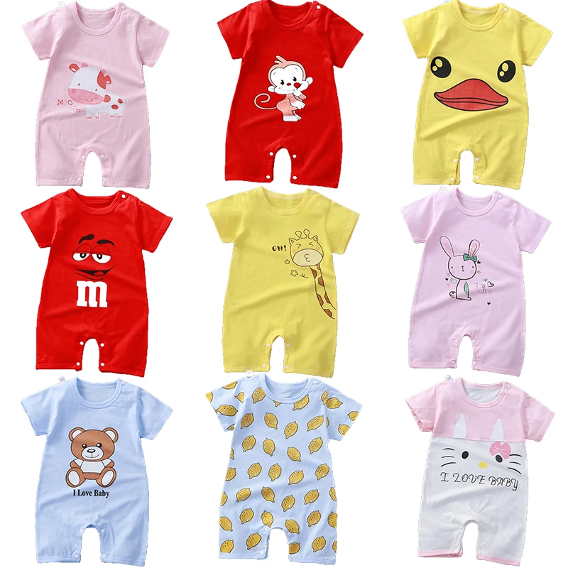 coloured baby bodysuits 2021 Baby Rompers infantil Jumpsuit Boy&girls clothes Summer newborn ropa bebe Clothing Costume Cute Cartoon Print best Baby Bodysuits