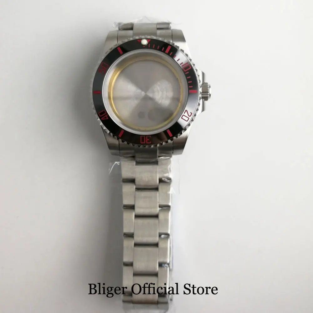 Relógio de Vidro Moldura com Banda Case Safira Cerâmica Relógio Ajuste Eta 2836 Miyota Movimento Automático 40mm