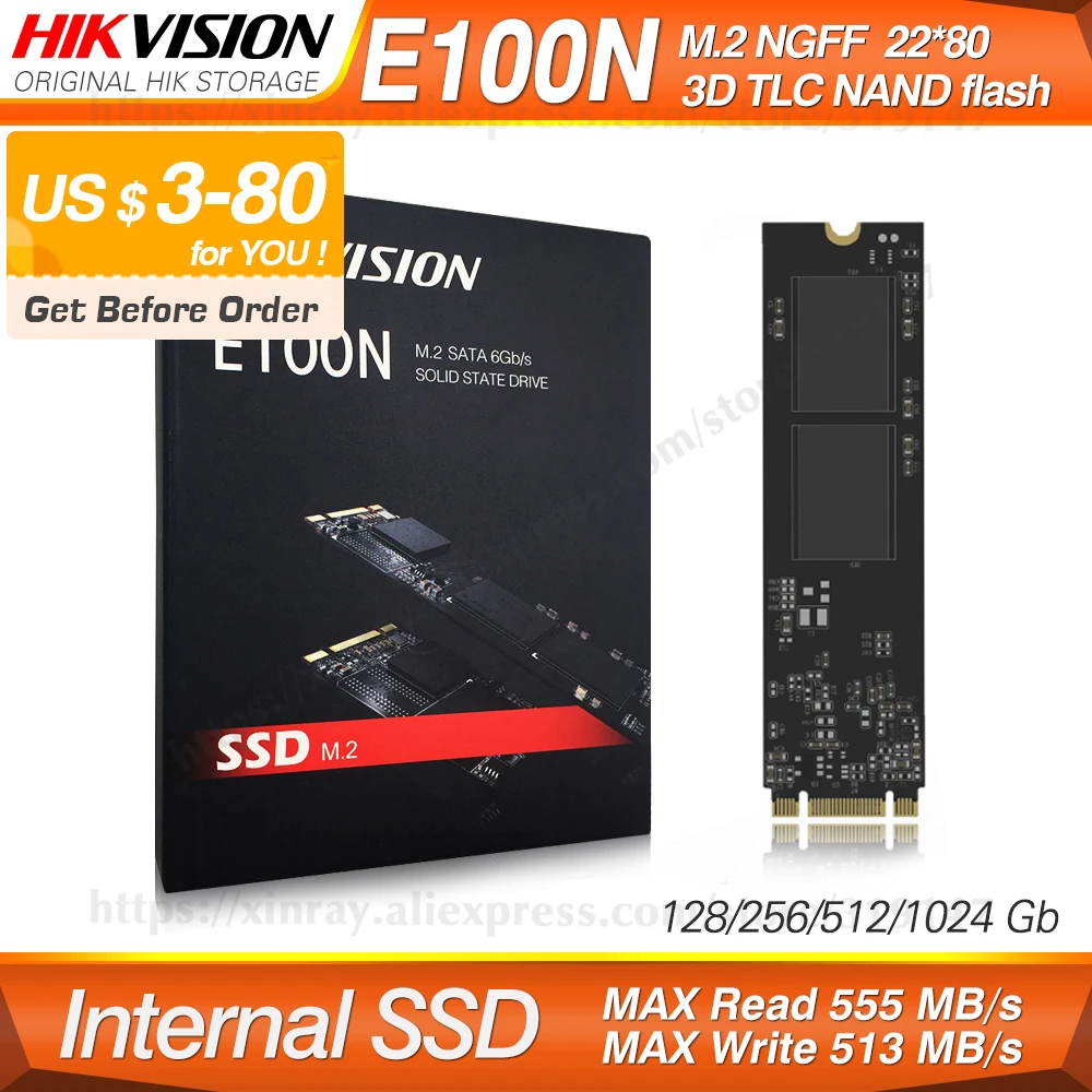 Оригинальный SSD HikStorage 555 МБ/с./с макс. 128 ГБ 256 512 1 ТБ M.2 2280 интерфейс SATA III протокол