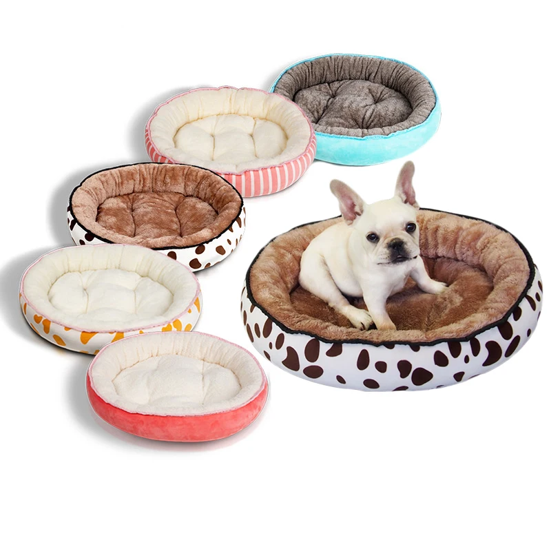 Dog Bed Autumn Winter Warming Kennel Washable Pet Round Soft Fleece Sleeping Lounger House For Small Medium Large Dogs