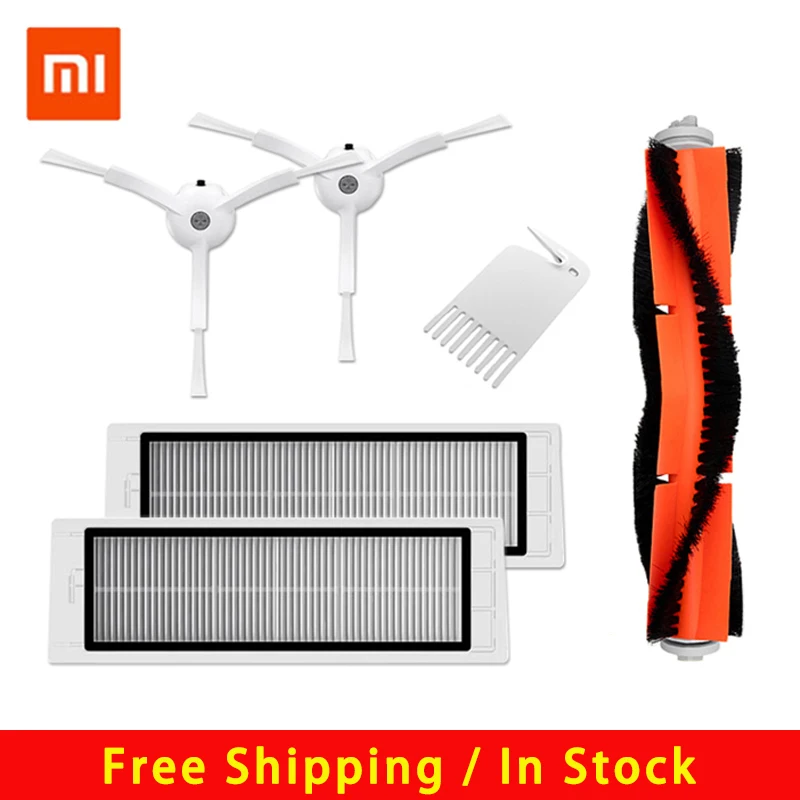 XIAOMI MIJIA Robot Vacuum Cleaner 1 1S 2 Roborock S5 Original Spare Part Pack Kits HEPA Filter Side Roller Main brush Mop Wall