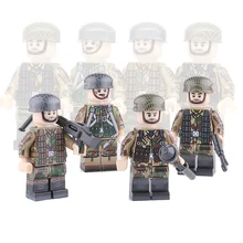 Военный WW2 солдат армии США фигурки блоки американский солдат М1 шлем оружие аксессуары строительные блоки игрушки для детей Подарки