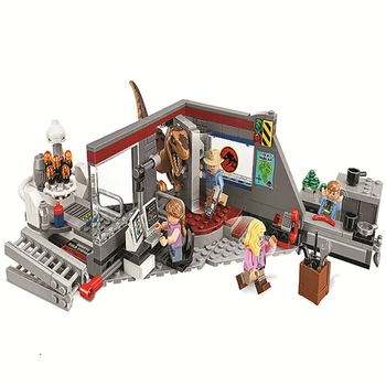 

Jurassic Velociraptor Chase Building Blocks Bricks Lepining 75932 world park dinosaures Movie Toys For Kids Gift