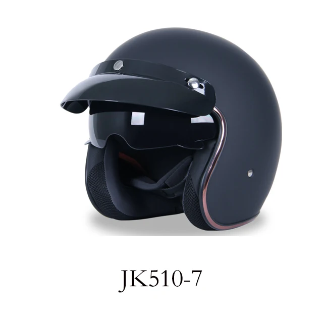 JIEKAI винтажный мотоциклетный шлем для мужчин и женщин, классический ретро дизайн с открытым лицом, легкий DOT Сертифицированный для мотоцикла Cruiser - Цвет: JK510-7