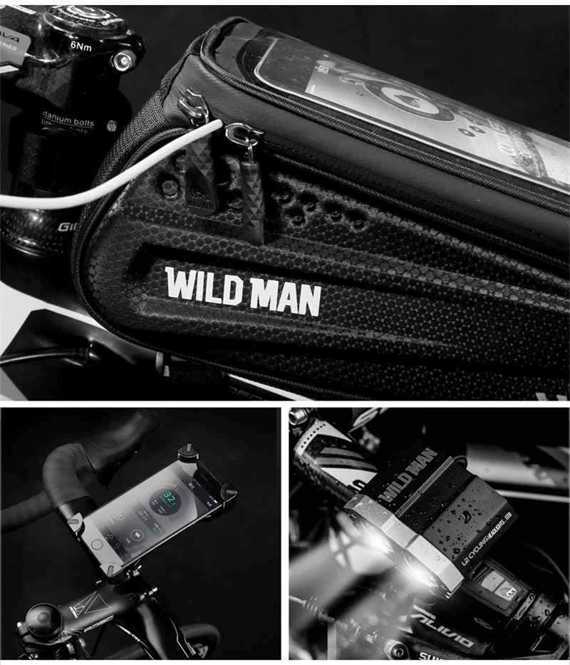 Жесткий Чехол для велосипеда WILD MAN 6,", светоотражающий непромокаемый чехол для телефона с сенсорным экраном, сумка для велосипеда, аксессуары для велоспорта