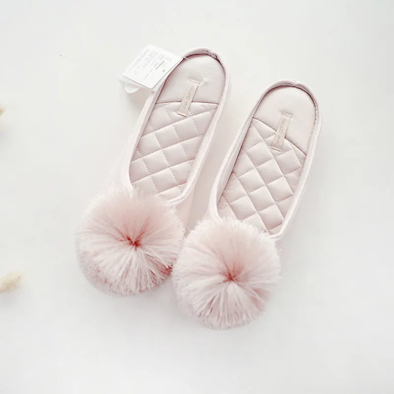 Pink Suihyung/теплые женские домашние тапочки; сезон осень-зима; мягкая Нескользящая домашняя обувь; домашняя обувь без застежки на плоской подошве; женские меховые Тапочки - Color: Pink