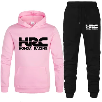 

New 2020 Brand HRC Printing Tracksuit Fashion Men Sportswear Two Piece Sets Polyester Cotton Thick Hoodie+Pants Sporting Suit