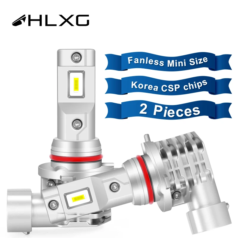 Hlxg H7 H4 светодиодный светильник с беспроводной головкой HB4 HB3 9005 9006 Лампа корейским