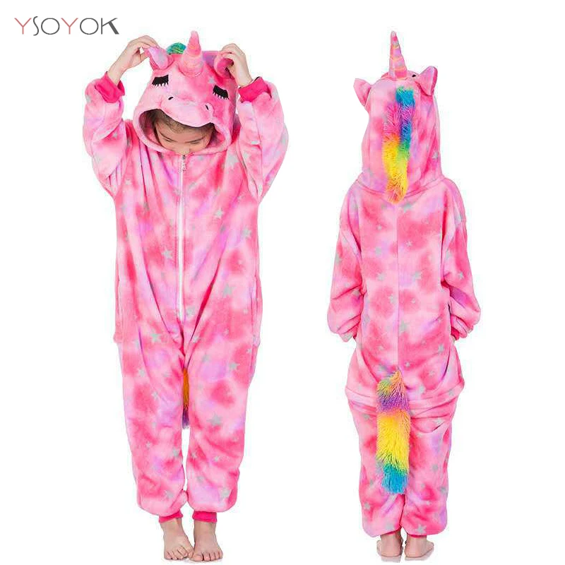 Kigurumi Pajamas For Children Girls Unicorn Anime Animal Panda Onesie Kids Costume Boy Sleepwear Winter Baby Licorne Jumpsuit