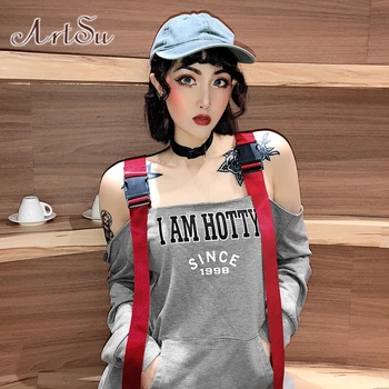 

ArtSu Sexy Off Shoulder Hoodies for Women Oversized Hoodie Harajuku Friends Sweatshirts Ladies Hoody Sudadera ASHO20441