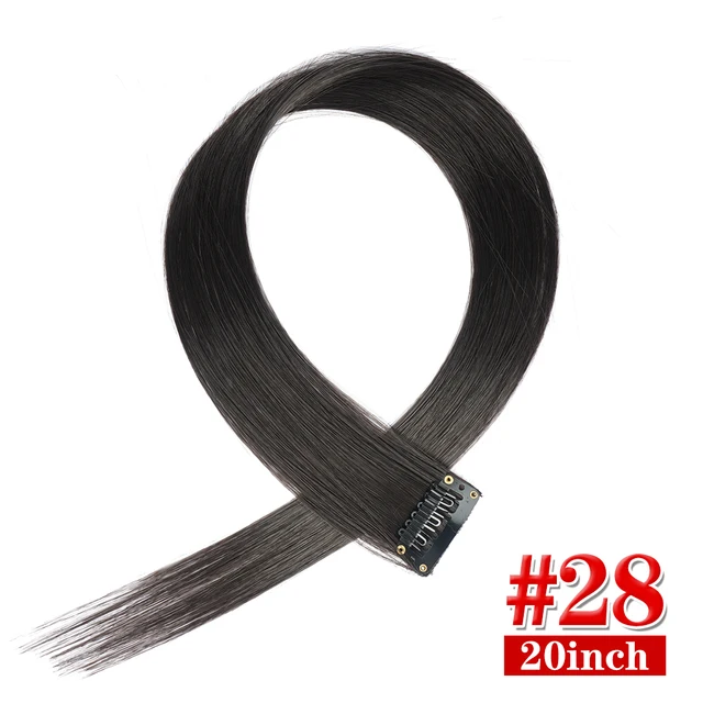 Clip in Hair Extensions Highlights Straight Long Hairpiece Hair Accessories for Girls Women Kids Doll Hair Pieces Wigs Pieces 28