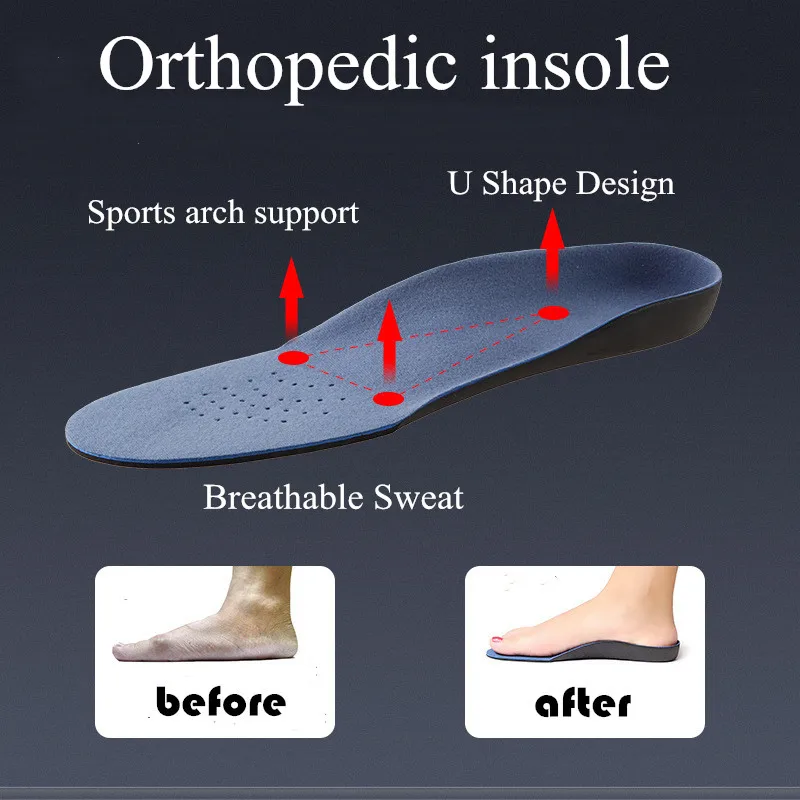 

High Quality Flat Feet Orthopedic Insoles For Shoes Men Women Arch Support Foot Varus Valgus X-o Leg Corrector Eva Shoe Pad Sole