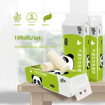 

10 Rolls/Pack Coreless 3Ply Toilet Roll Paper Home Bath Toilet Roll Paper Primary Wood Pulp Toilet Paper Household Safety Tissue