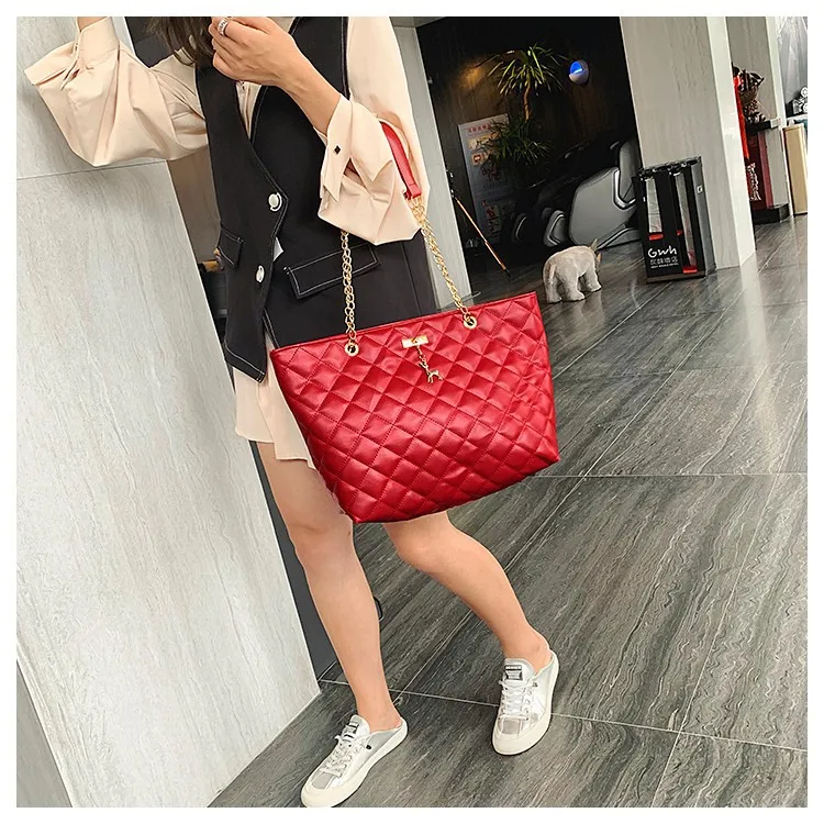 

Bag Women's 2019 Autumn And Winter New Style Bag with Chain Deer Shoulder Bag Rhombus WOMEN'S Bag Large Capacity Bag Hot Selling
