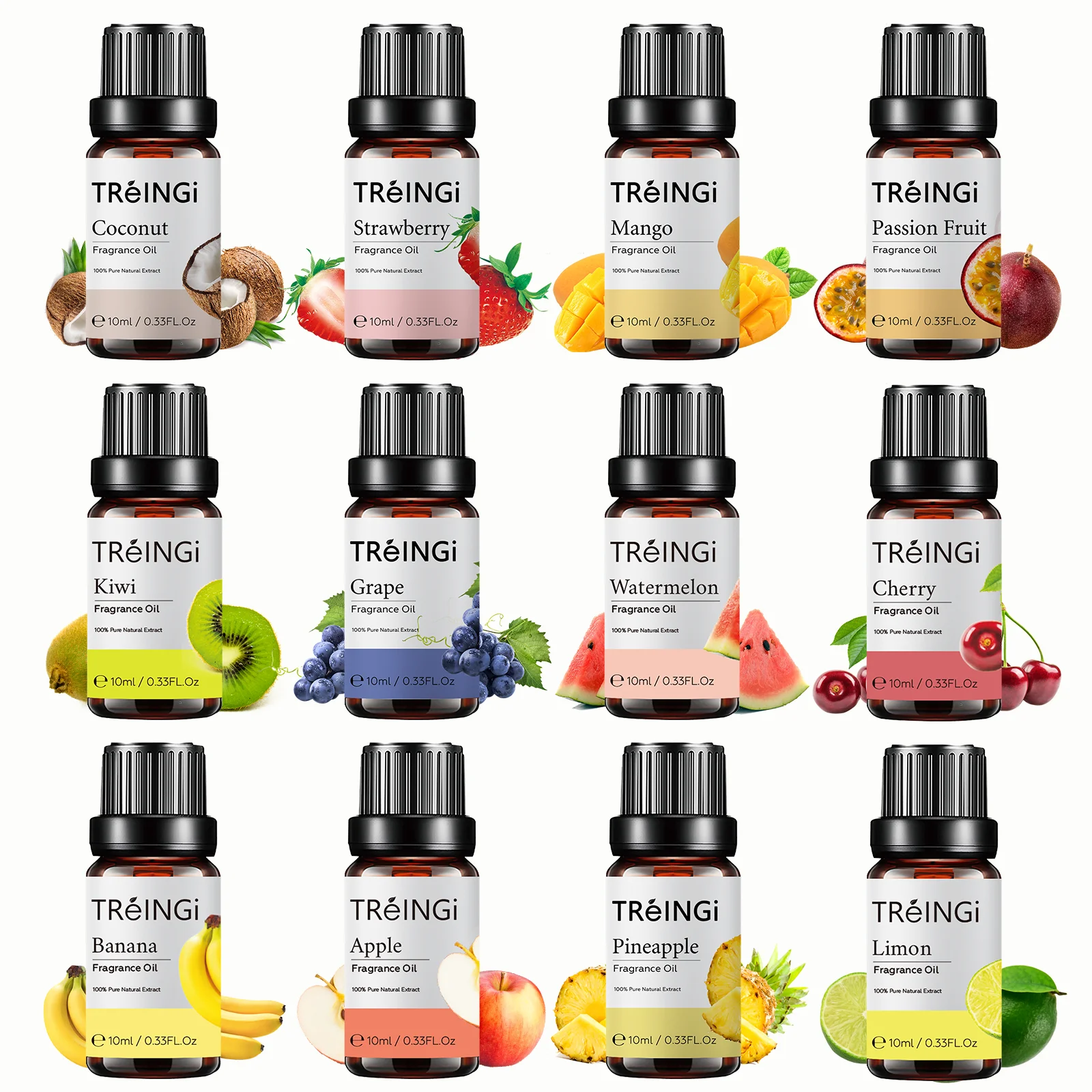 10pcs Fruit Fragrance Essential Oils Gift Set Strawberry Mango