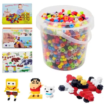 

Children's Toys DIY Creative Game Brick Building Block Educational Puzzle Assembly Diamond Small Particle Plastic Toys Bucket