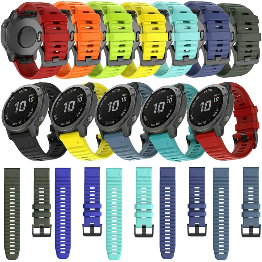 26 22 20 мм силиконовый быстросъемный ремешок для часов Garmin Fenix 5 5S 5X Easyfit наручный 6 6S