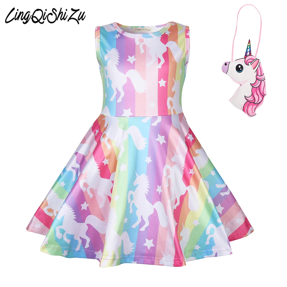 Одежда для маленьких девочек; платье с единорогом; радужные платья для девочек; костюм на Хэллоуин; вечерние платья для костюмированной вечеринки; Vestidos; 1222