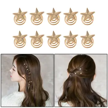 

10pcs Women Gold Star Swirl Spiral Hair Clip Hairpin Barrettes Wedding Gift Women Headwear Accessories Hair Braiding Tools