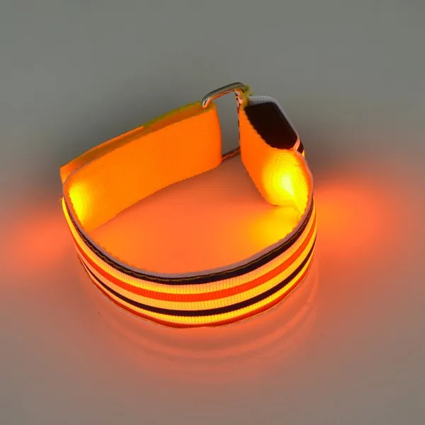 Светодиодный ошейник для собак и щенков в ночное время, нейлоновый ошейник, мигающий светящийся ошейник AA Z - Цвет: Orange