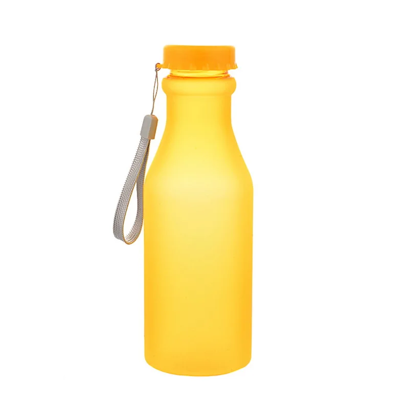 1 шт. 550 мл спортивные пластиковые бутылки Герметичные для красочной бутылки воды для детей Вода небьющаяся Йога, тренировки, фитнес шейкер - Цвет: Frost Yellow