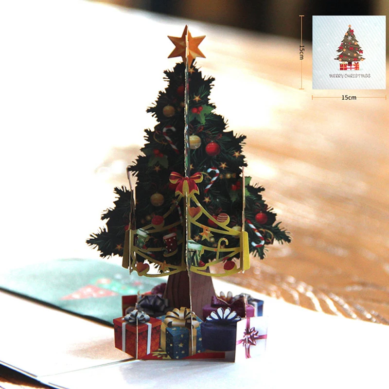 

Festival Greeting Card Three-dimensional Christmas Small Tree Greeting Card Color Printed Three-dimensional Christmas Cards