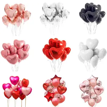 

10pcs Multi Rose Gold Heart Foil Balloons Helium Balloon Birthday Party Decorations Kids Adult Wedding Valentine's Day Ballons