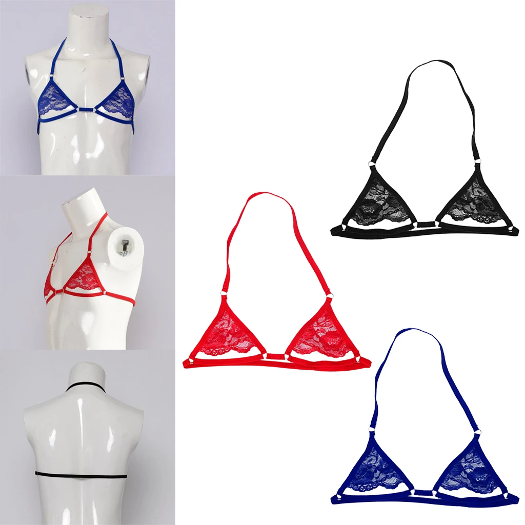 Men's Bra Sissy Lingerie Bralette Smooth Lace Wire-Free Bra Top Underwear