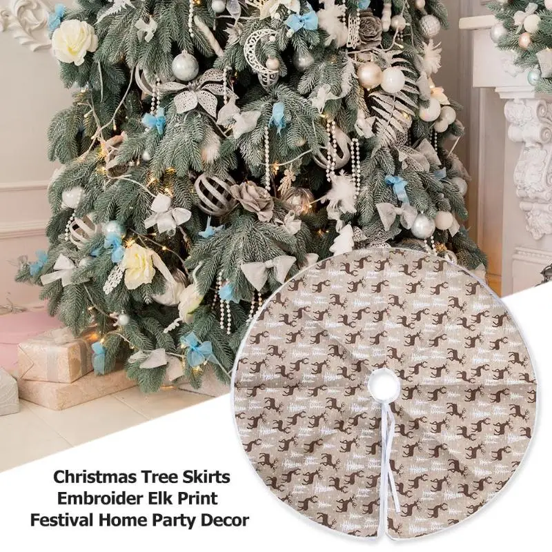 Нетканые юбки для рождественской елки с вышитым ковром, покрывало для пола, домашние вечерние, Новогодние декоративные аксессуары