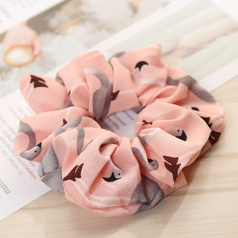 Elegant Chiffon Scrunchies Woman Elastic Hair Bands Scrunchie Fashion Headband Women Girl Ponytail Holder Hair Accessories head scarves