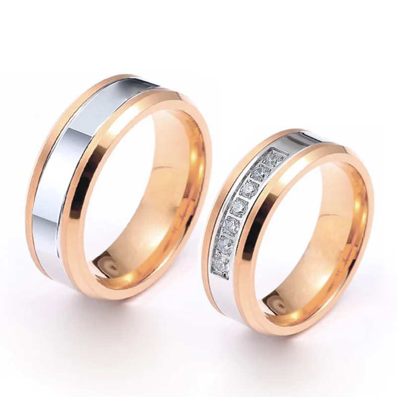 Anillos de boda personalizados de alta calidad para hombres y mujeres, de amor, joyería de acero inoxidable chapado en oro anillo de matrimonio - AliExpress Joyería y accesorios