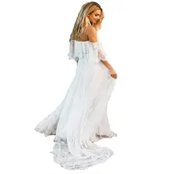 Хит продаж, Пляжное кружевное свадебное платье с открытой спиной 2019, шикарное свадебное платье в стиле бохо