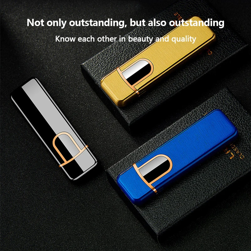 Сенсорный индукционный экран USB Электронная зарядка Зажигалка сенсорный ветрозащитный Смок сигарета классический высокого класса Подарочная коробка зажигалка