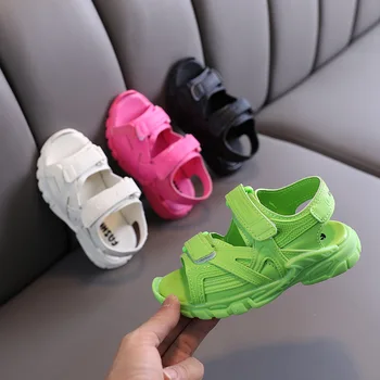 

Children's Sandals Large Children's Girls' Shoes Soft Bottom Boy's Baby Small Children's Girl's Shoes 2020 Summer New Leather