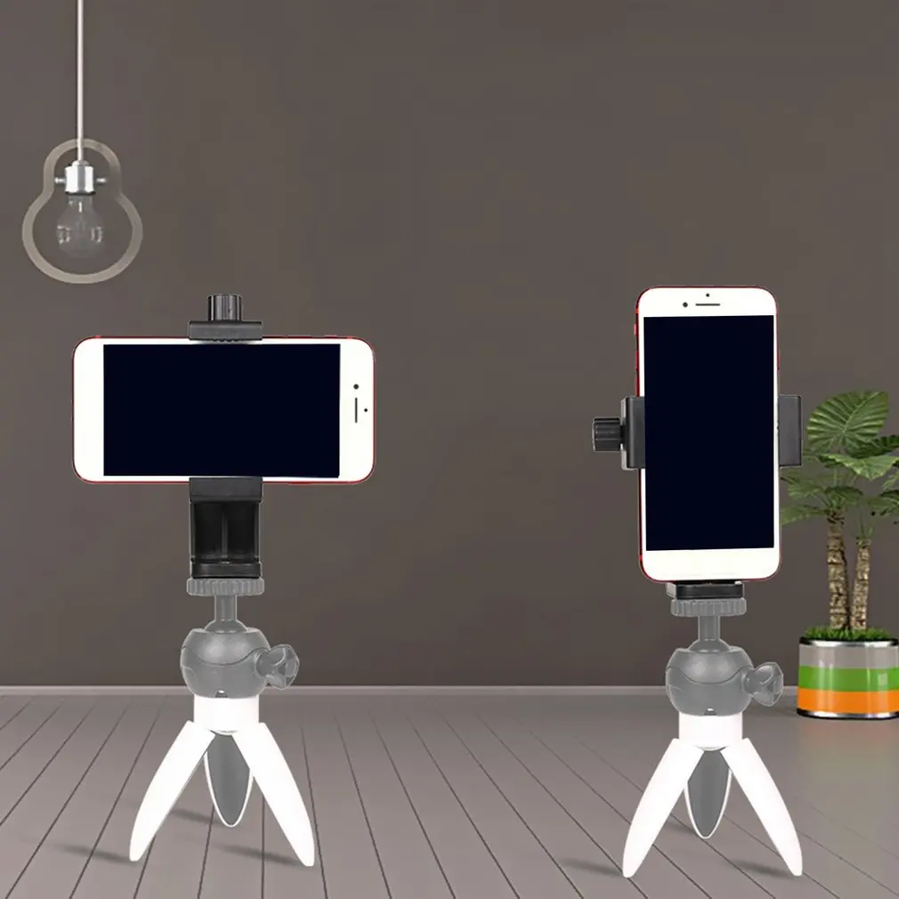 Telefon Stativ Mount Adapter Clip Unterstützung Halter Stehen Vertikale und Horizontale Video Schie