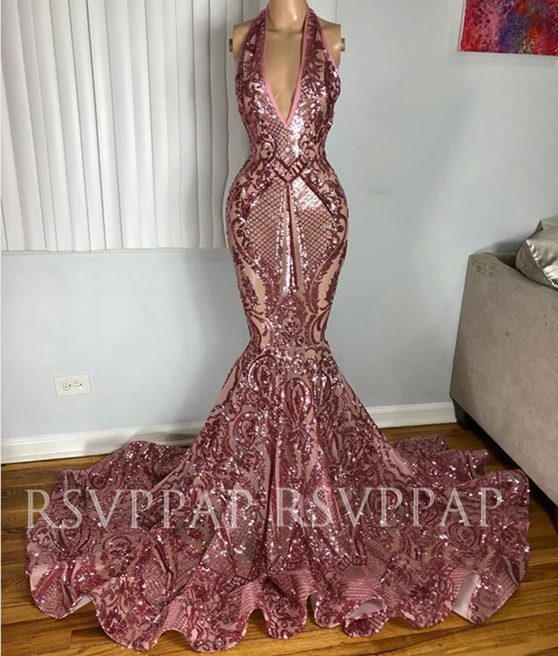 pink sparkly mermaid prom dress