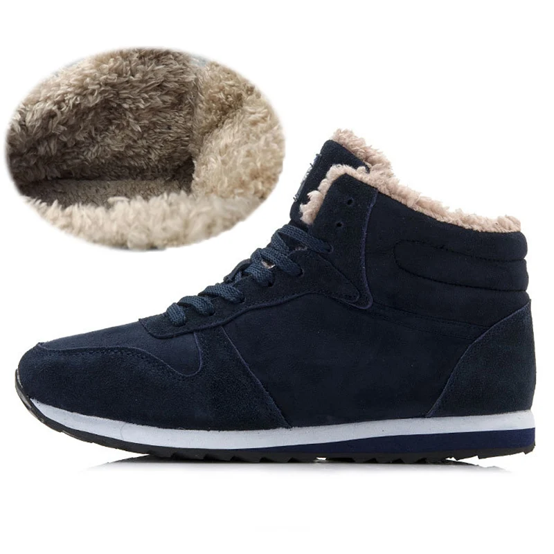 Мужские зимние ботинки; зимняя обувь; модные зимние ботинки; зимние кроссовки размера плюс; женские зимние ботинки; Цвет черный, синий; обувь