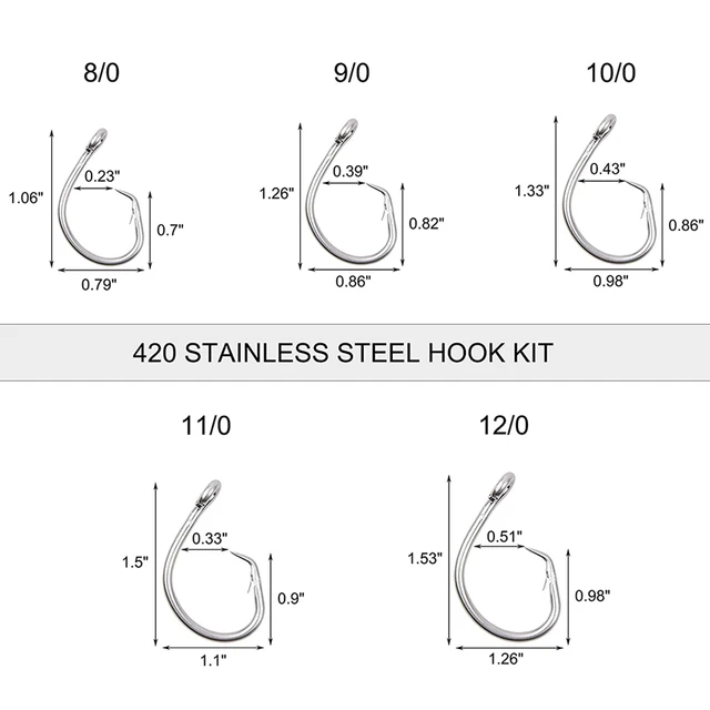 Circle Fishing Hooks Saltwater  Stainless Steel Fishing Hooks - 50pcs/box  39960 - Aliexpress