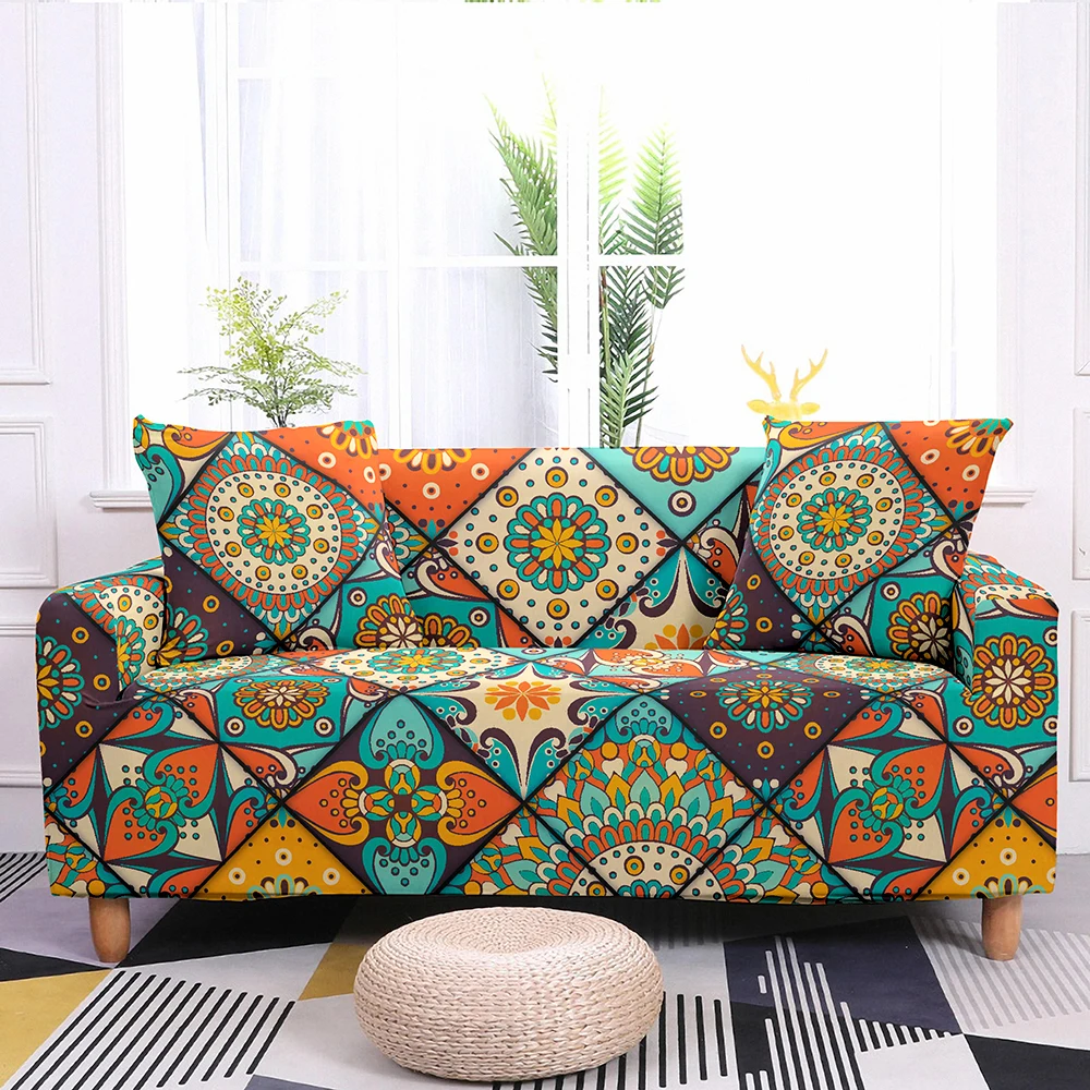 3D Mandala Stretch Slipcovers 36 Chair And Sofa Covers